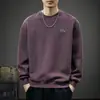 Sudadera de Marca Americana de Moda con Puntada Texturizada Bordado de Letras para Hombre Otoño Nuevo Cuello Redondo Holgada Casual Manga Larga