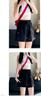 Shorts de Carga Rojos de Secado Rápido para Mujer Verano Nuevos de Cintura Alta Aspecto Adelgazante Línea A Bordados Deportivos Sueltos Pierna Ancha Pantalones de Cinco Puntos
