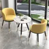 Conjunto de Mesa e Cadeiras para Varanda Estilo Leve de Luxo Conjunto de Três Peças Celebridade da Internet Uma Mesa e Duas Cadeiras Mesa Criativa de Lazer Simples Recepção Conjunto de Mesa Redonda Combinação