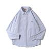 Roupas de verão do sul 2024 primavera novo estilo japonês simples Camisa xadrez com listras verticais tendência versátil camisa bordada para homens
