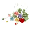 Producto Terminado Transfronterizo Nuevo Ramo de Rosas de Lana Hecho a Mano Día de San Valentín Rosa Flor Artificial Decoración del Hogar Arreglo Floral Venta al Por Mayor