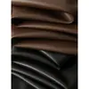 Falda de Cuero PU Color Café Retro Francés de Cintura Alta con Efecto Adelgazante para Mujer 2026 Otoño Nuevo Estilo Falda Elegante de Gama Alta en Línea A