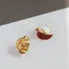 Pendientes de Nuevo Estilo para Mujer Rojos de Alta Gama Simples Elegantes Moda Pendientes con Pasador de Plata 925