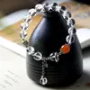 Pulsera Nueva China de Cristal Blanco Natural Original Ágata Roja del Sur 37 Plata Pulsera Estilo Chino Suministro en Vivo Cristal para el Cabello