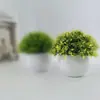 Flores Artificiales Falsas Muebles para el Hogar Adornos de Mesa Balcón Flores de Plástico Planta Verde Falsa Adornos de Plantas en Maceta Mini Decoraciones Bonsái