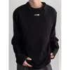 Camiseta Longa Solta de Peso Pesado Versão Coreana para Primavera e Outono com Design Único, Base de Moletom Desconstruída, Top Tendência Nicho Ins para Homens e Mulheres