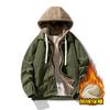 Chaqueta de Traje de Béisbol de Pana Chaqueta para Hombre Otoño e Invierno Suelta con Forro Polar Gruesa Casual con Solapa para Hombre