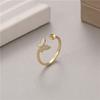 Anillo para Mujer que No se Desvanece Accesorios de Joyería DIY Abierto Perla Estilo Frío Corazón Cola de Pez Lazo Anillo con Nácar