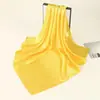 Lenço de seda 90 cetim, best-seller transfronteiriço, lenço quadrado liso de cor única de seda artificial, lenço profissional de comissário de bordo, lenço de seda longo