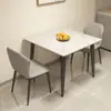 Combinação de Mesa de Jantar Quadrada de Ardósia e Cadeiras para Casa Luxo Leve Simples Moderno Mesa Quadrada de Jantar Apartamento Pequeno Mesa Simples