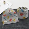 Nuevo conjunto de dos piezas de bufanda gorro de felpa de una sola capa para niños, gorro de algodón con estampado, sombrero cortavientos con protección para los oídos para primavera y otoño