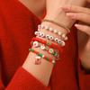 Pulsera de Año Nuevo Transfronteriza Pulsera Festiva Roja y Verde Pulsera de Navidad Pulsera de Arcilla Suave con Letras Pulsera Festiva de Navidad