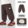 Calça Esportiva Longa para Meninos Calça de Moletom de Seda de Leite Estilo Outono Primavera Roupas Infantis para Crianças de 1 a 3 Anos Moda Outono