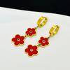 Criativo cinco flores moda europeia e americana retrô versátil temperamento personalidade simples trevo de quatro folhas pingente joias de aço titânio brincos