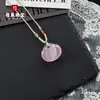 Collar Colgante de Bloqueo de Lingote de Oro Ojo de Gato Multicolor High Ice para Mujer Cadena de Clavícula de Lujo Ligero de Nicho Accesorios Versátil Sensación de Alta Gama