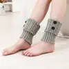 Cubiertas de Bota Cálidas de Lana Nuevas Transfronterizas para Mujer, Leggings Cortos y Calcetines de Rodilla Tejidos con Trenzado de Figura de Ocho para Otoño e Invierno