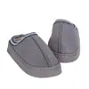 Pantuflas de Algodón para Pareja Otoño e Invierno Transfronterizas, Cálidas y Forradas de Felpa, Zapatos de Algodón Antideslizantes de Suela Gruesa, Pantuflas Simples Antideslizantes de Suela Blanda Semi-Cubiertas