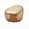 Combinação de Sofá de Rattan e Mesa de Centro para Exterior Pátio Jardim Lazer Cadeira de Rattan Trançada Exterior Impermeável Proteção Solar Mobiliário Simples