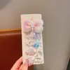 Grampo de Cabelo Infantil com Laço de Tela, Presilha de Cabelo com Concha e Estrela do Mar, Grampo de Cabelo Doce de Desenho Animado, Acessório de Cabelo para Menina Princesa