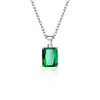 Colar com Pingente Colorido Popular Transfronteiriço com Zircônia Quadrada Incrustada Conjunto de Três Peças Brincos da Moda Anel Quadrado de Princesa