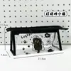 Bolsa de Lápices Transparente Apple Duoduo Linda Impermeable Gran Capacidad Bolsa para Papelería Bolsa de Almacenamiento de Papelería para Estudiantes Bolsa de Lápices de Dibujos Animados