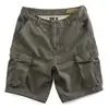 Shorts Cargo Lavados de Pierna Recta Sueltos de Moda para Hombre con Múltiples Bolsillos para Moda Casual