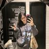 Suéter Redondo Doce e Fresco Estilo Coreano Gola Redonda Feminino Estilo High-style Graffiti Estilo BF Roupa sem Capuz Outono e Inverno Forrado com Fleece
