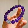 Pulseira de prata 925 de alta qualidade com 12 mm de ametista real do Uruguai