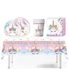 Decoraciones de Fiesta de Unicornio Florales en Stock: Banderas, Manteles, Serpentinas, Vajilla Desechable, Servilletas, Platos de Papel, Vasos de Papel