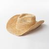 Europa y Estados Unidos ventas calientes transfronterizas moda ganchillo hecho a mano con sombrero vaquero de paja de rafia de ala ancha sombrero de paja para protección solar para exteriores