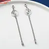 Plata de Ley S925 Anillo Doble Bendición Flor Pequeña Cadena de Perlas de Bambú Cuentas con Cadena Retro Viejo DIY Materiales Hechos a Mano