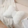 Almohada simple con lazo en blanco y negro para oficina, dormitorio, protección multifuncional para la cintura, cojín de respaldo de asiento de felpa