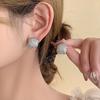 Brincos geométricos foscos de luxo leve para mulheres Outono e Inverno Estilo retrô de Hong Kong estilo ocidental simples brincos de luxo leve nicho brincos de alta qualidade