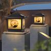 Solar Pillar Head Light Pillar Light Outdoor impermeável Villa Courtyard Door Pillar Light Home Door Wall Light Wall Head Light