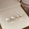 Pendientes de Plata S925 con Perlas Shijia para el Trabajo, Uso Diario, Versátiles, de Alta Gama, Exquisitos, Simples, Pendientes de Lujo Ligero, Joyería, Accesorios para Orejas
