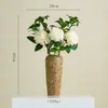 Vaso Cerâmico Estilo Wabi-Sabi de Shumen Decoração Retrô Sala de Estar Arranjo de Flores Enfeites Flores Artificiais Luxo Acessível e Sensação de Alto Padrão