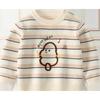 Tejido de Punto Rayado de Dibujos Animados para Niños Otoño 2025 Nuevo Tejido de Punto para Hombres y Mujeres Tops Versátiles Ropa Cálida Categoría a