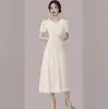 Vestido de Novia 2026 que se Puede Usar Casual, Elegante Vestido Simple de Manga Corta de Longitud Media Línea A para Novias y Fiestas
