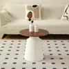 Mesa de centro estilo crema nórdico para apartamento, sala de estar, hogar, apartamento pequeño, mesa de centro simple para casa de huéspedes, mesa de centro redonda pequeña Martini