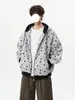 Sudadera con capucha para hombre de otoño e invierno, estilo retro americano con estampado de estrellas, con un diseño elegante, un look único y discreto, y un estilo de cárdigan fino y holgado