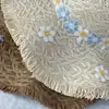 Sombrero de Paja de Ala Ancha con Estampado Floral para Mujer, Estilo Vacaciones de Verano en la Playa, Versátil y Sencillo Sombrero de Protección Solar, Moderno