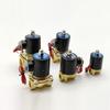 Válvula solenoide de cobre 2W normalmente cerrada 2 2 24v 4 interruptores de válvula de distribución de agua 220V controlador de entrada de agua de drenaje 6 DN 1 pulgada