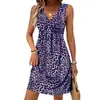 2025 Primavera y Verano Ropa Nueva Transfronteriza Europea y Americana Amazon Estación Independiente Vestido de Mujer con Estampado de Leopardo Twist para Mujer