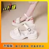 Sandalias de Alta Gama Estilo Francés para Mujer, Nuevo Modelo Verano 2026, Plataforma de Suela Gruesa Estilo Hada con Tira Única Sandalias Romanas de Playa