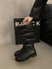Botas Largas Retro Caqui para Mujer con Tacones Gruesos, Botas Altas de Caballero, Botas Ajustadas, Botas Vaqueras de Verano, Botas Slouch