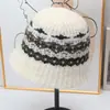 Sombrero de Pescador Jacquard Fair Isle Vintage para Mujer, Sombrero de Pescador Cálido de Felpa para Otoño e Invierno, Sombrero de Pescador Artístico de Ala Corta Estilo Japonés
