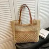 Bolsa de Tecido Grande Capacidade Transfronteiriça para Mulheres Moda Nova Primavera 2026 Bolsa de Ombro/Axila para Férias na Praia