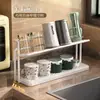 Suporte Organizador para Copos Mesa de Cozinha Bancada Copo de Vidro Xícara de Chá Xícara de Café Bandeja Drenante de Camada Dupla