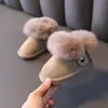 Botas de Neve da Moda Infantil 2025 Inverno Novo Botas de Neve Quentes Forradas com Fleece para Crianças Grandes e Médias Botas de Algodão da Moda para Meninos e Meninas