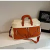 Bolso de mano de color block transfronterizo, bolsa de viaje expandible de gran capacidad, bolsa de equipaje para viajes de corta distancia, bolsa para deportes y fitness